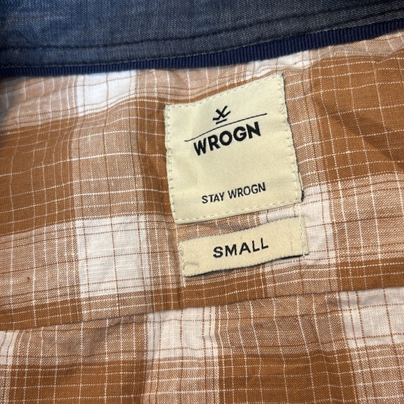 Wrogn men’s brown plaid long sleeve button down shirt size small - Picture 9 of 11
